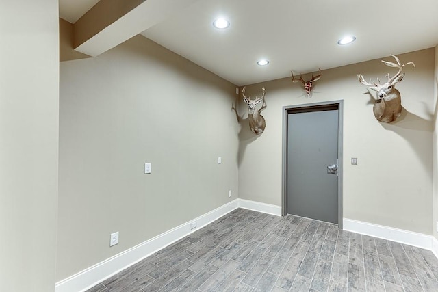 interior space with light hardwood / wood-style floors