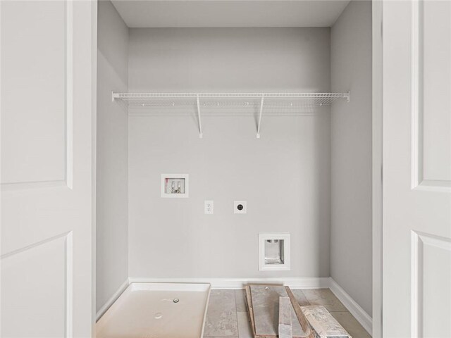 5649 Hislop Ln Unit 90, Mableton, GA 30126 - laundry area featuring hookup for an electric dryer, washer hookup, and baseboards