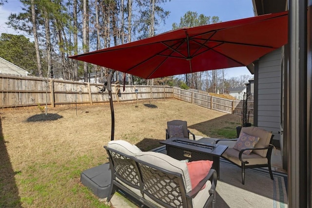 view of patio / terrace featuring a fenced backyard