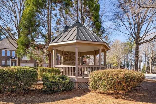 view of community featuring a gazebo