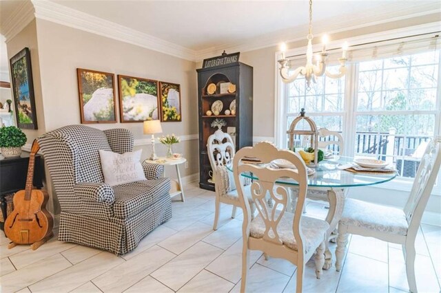 3 Westridge Pl, Rome, GA 30165 - dining room featuring a notable chandelier and ornamental molding