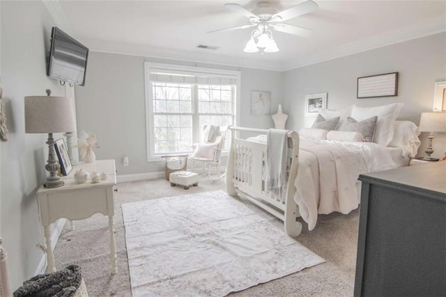 3 Westridge Pl, Rome, GA 30165 - bedroom with crown molding, carpet flooring, and ceiling fan
