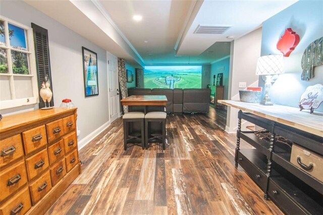 3 Westridge Pl, Rome, GA 30165 - game room featuring ornamental molding and dark wood-type flooring
