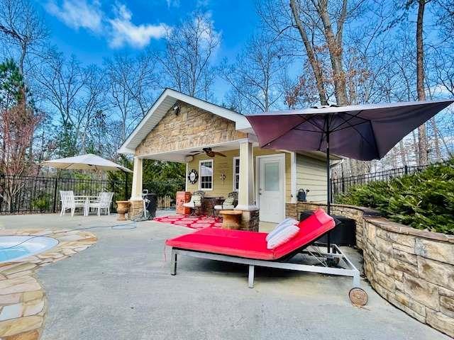 3 Westridge Pl, Rome, GA 30165 - view of patio / terrace featuring ceiling fan and an outdoor structure
