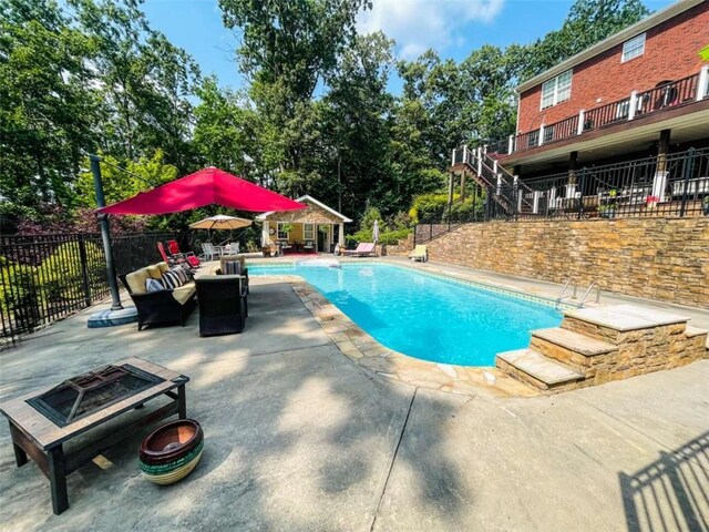 3 Westridge Pl, Rome, GA 30165 - view of pool with a patio and a fire pit