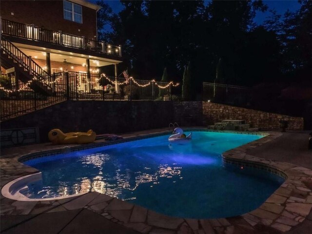 3 Westridge Pl, Rome, GA 30165 - view of pool at night
