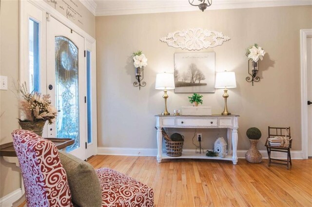 3 Westridge Pl, Rome, GA 30165 - foyer entrance with light hardwood / wood-style flooring and ornamental molding