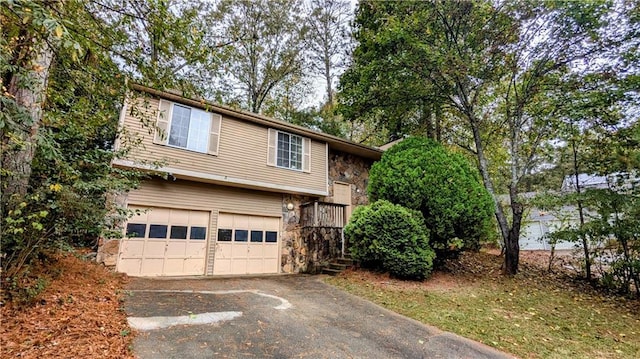 bi-level home with a garage