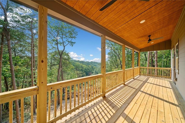 deck with ceiling fan