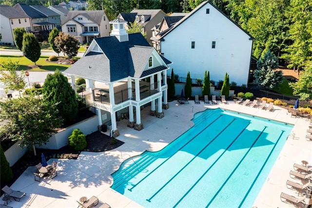 view of pool with a patio area