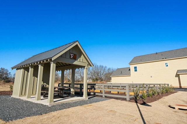 view of community with a gazebo and a patio