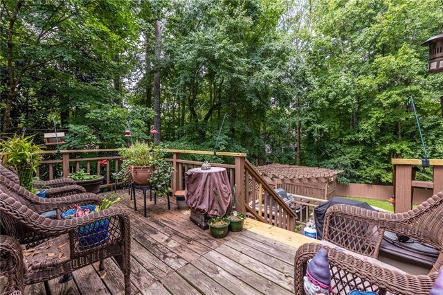 deck with an outdoor living space