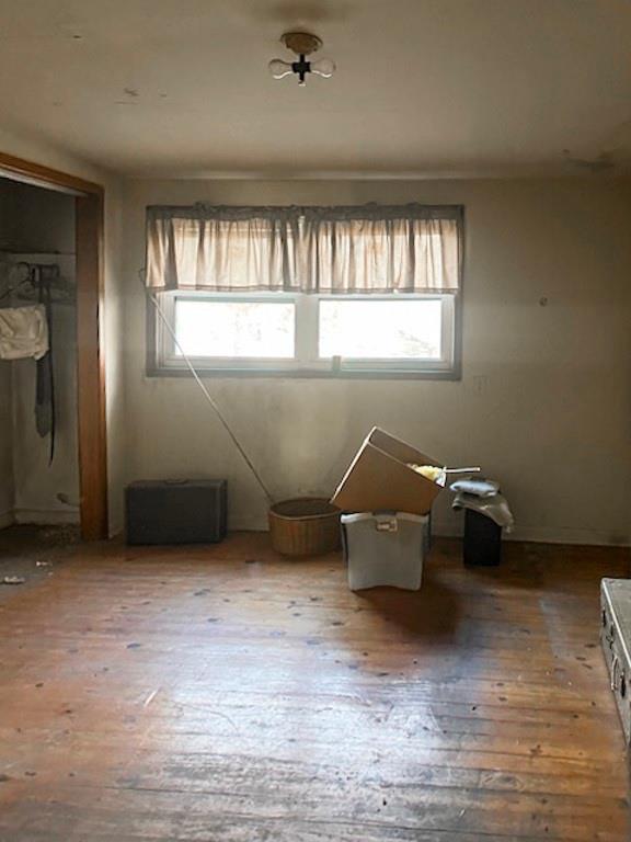 unfurnished room featuring a healthy amount of sunlight and wood-type flooring