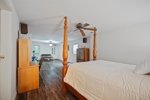 385 Guildhall Grv, Johns Creek, GA 30022 - bedroom with wood finished floors, multiple windows, a ceiling fan, and baseboards