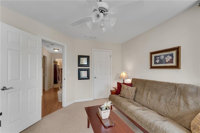 3733 Chattahoochee Summit Dr SE Unit 7, Atlanta, GA 30339 - carpeted living room featuring a ceiling fan and baseboards