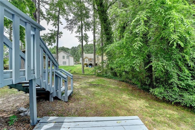 2121 Crescentview Dr, Lawrenceville, GA 30044 - view of grassy yard featuring stairs