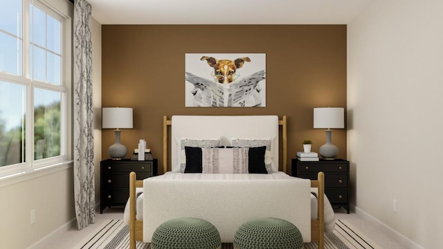 1924 Logan Ln SE, Conyers, GA 30094 - bedroom featuring light colored carpet and an accent wall