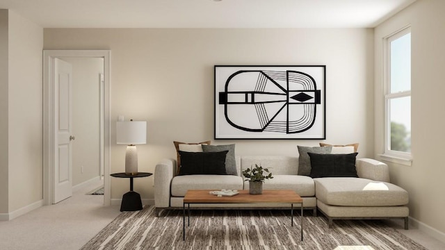 1924 Logan Ln SE, Conyers, GA 30094 - living area featuring carpet floors and baseboards