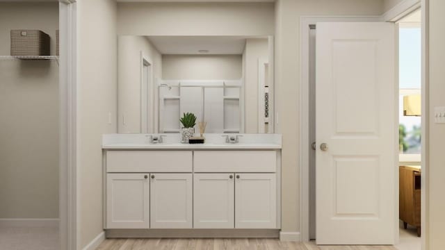 1924 Logan Ln SE, Conyers, GA 30094 - full bathroom featuring double vanity and wood finished floors