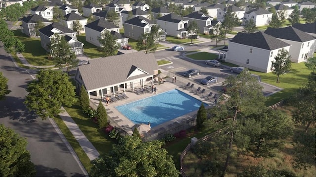 1924 Logan Ln SE, Conyers, GA 30094 - aerial perspective of suburban area with a pool area