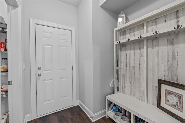 5116 Chastain Way, Gainesville, GA 30507 - mudroom featuring baseboards and dark wood finished floors