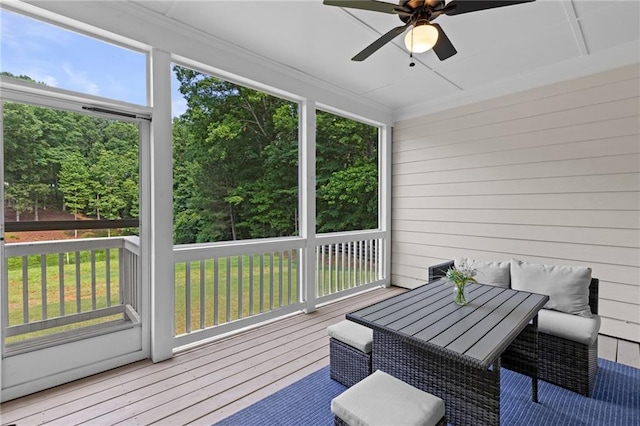5116 Chastain Way, Gainesville, GA 30507 - sunroom with a ceiling fan