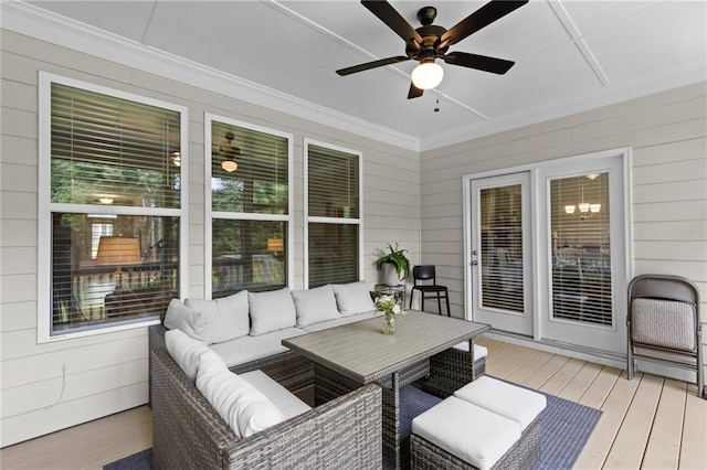 5116 Chastain Way, Gainesville, GA 30507 - sunroom / solarium with a ceiling fan and an outdoor living space