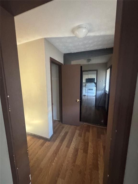 hallway with hardwood / wood-style floors