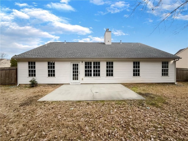 back of house with a patio area