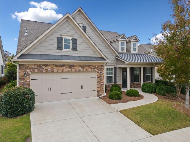 craftsman-style house with a garage