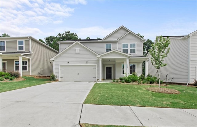 view of front of property featuring a front lawn