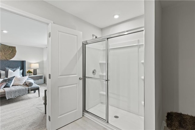 bathroom featuring an enclosed shower