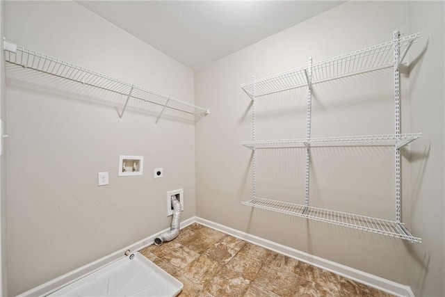 laundry area with washer hookup, hookup for an electric dryer, and gas dryer hookup