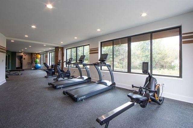 675 Drewry St NE Unit 205, Atlanta, GA 30306 - exercise room featuring recessed lighting and baseboards