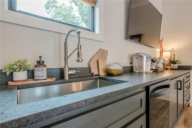 6301 New Bethany Rd, Buford, GA 30518 - bar area with a sink, light wood-type flooring, and dishwasher