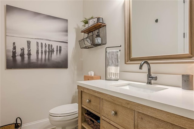 6301 New Bethany Rd, Buford, GA 30518 - half bath with vanity, toilet, and baseboards