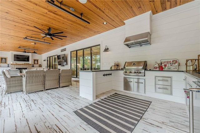 6301 New Bethany Rd, Buford, GA 30518 - view of patio featuring a ceiling fan and an outdoor living space