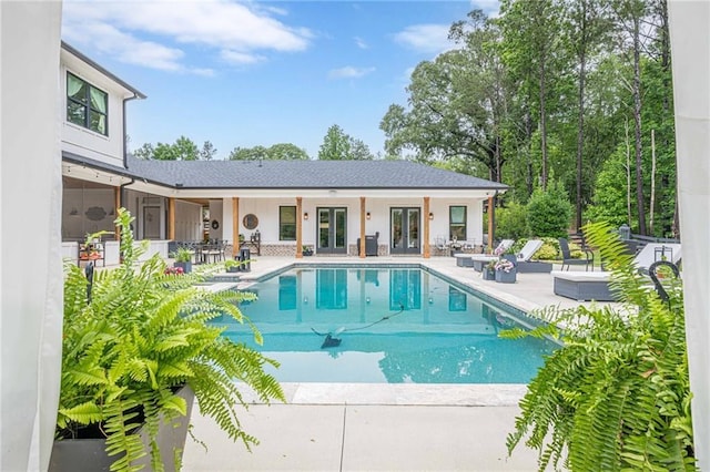 6301 New Bethany Rd, Buford, GA 30518 - swimming pool featuring french doors and a patio