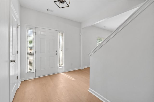 entryway with light wood-type flooring