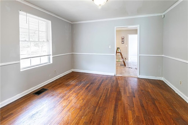 2656 Northview Ave, Decatur, GA 30032 - empty room featuring visible vents, ornamental molding, baseboards, and hardwood / wood-style flooring