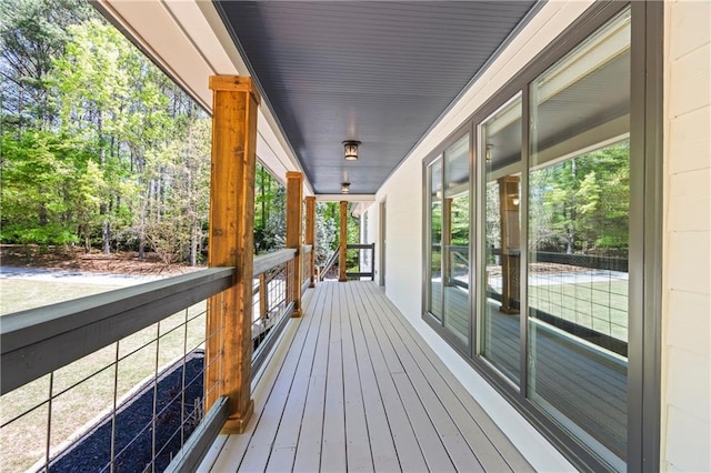 deck with covered porch