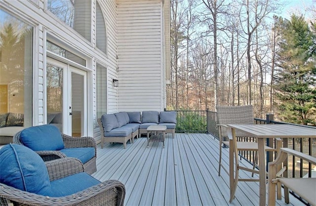 deck with outdoor lounge area