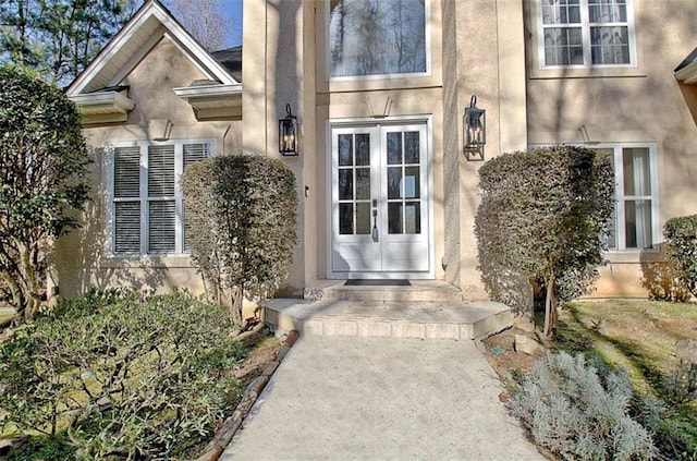 entrance to property with french doors