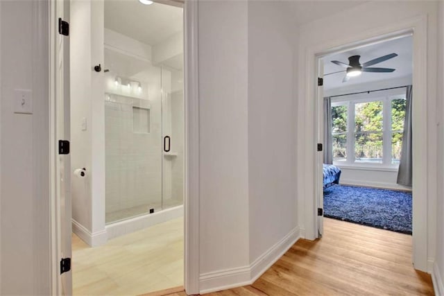 hallway featuring light hardwood / wood-style flooring