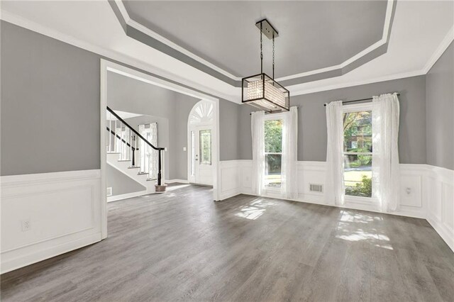 4955 Day Lily Way NW, Acworth, GA 30102 - unfurnished living room with wood finished floors, recessed lighting, and a wooden ceiling with exposed beams