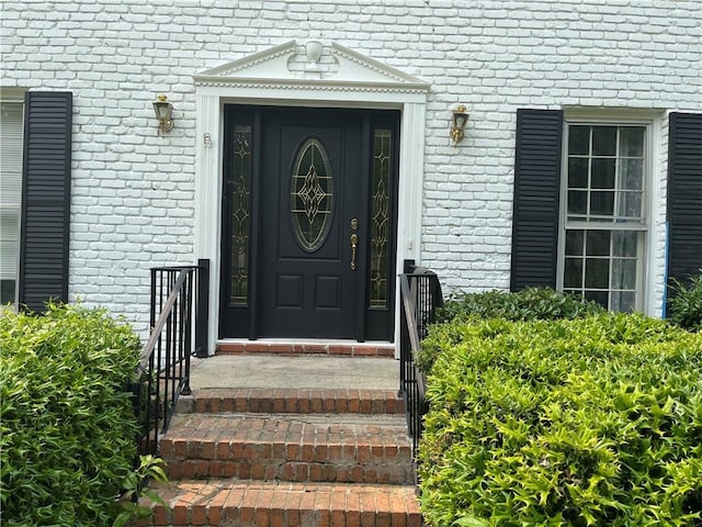 1159 Aurora Ct, Atlanta, GA 30338 - doorway to property featuring brick siding and a high end roof