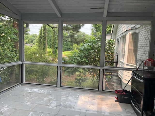 1159 Aurora Ct, Atlanta, GA 30338 - sunroom / solarium featuring beamed ceiling
