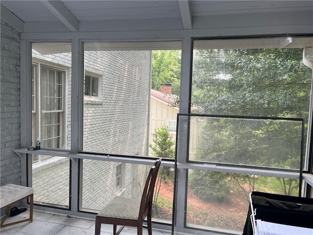 1159 Aurora Ct, Atlanta, GA 30338 - sunroom with beamed ceiling