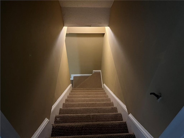 1159 Aurora Ct, Atlanta, GA 30338 - staircase featuring carpet flooring
