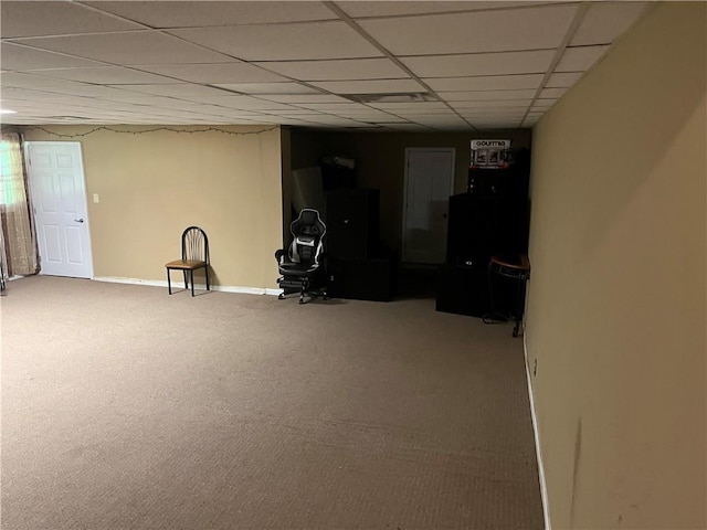 1159 Aurora Ct, Atlanta, GA 30338 - basement featuring carpet and a paneled ceiling